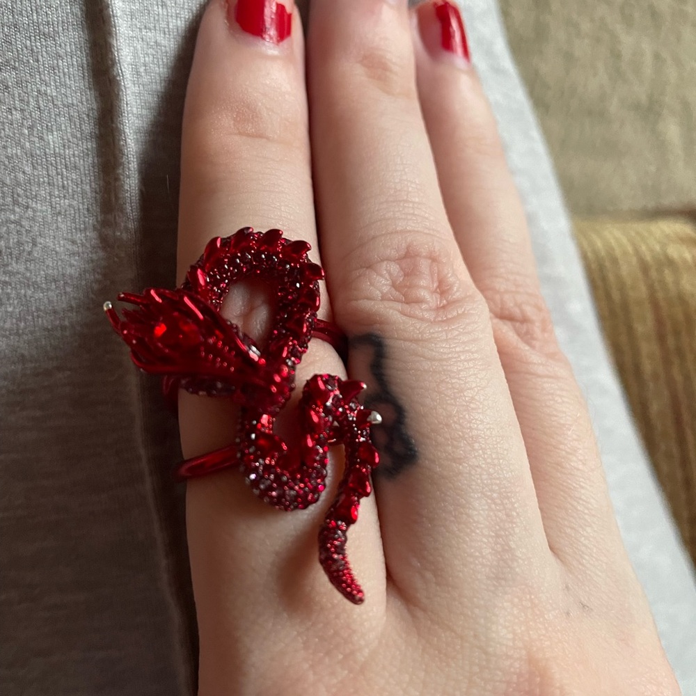 Red Dragon Wrap Ring - Women's Statement Jewelry
